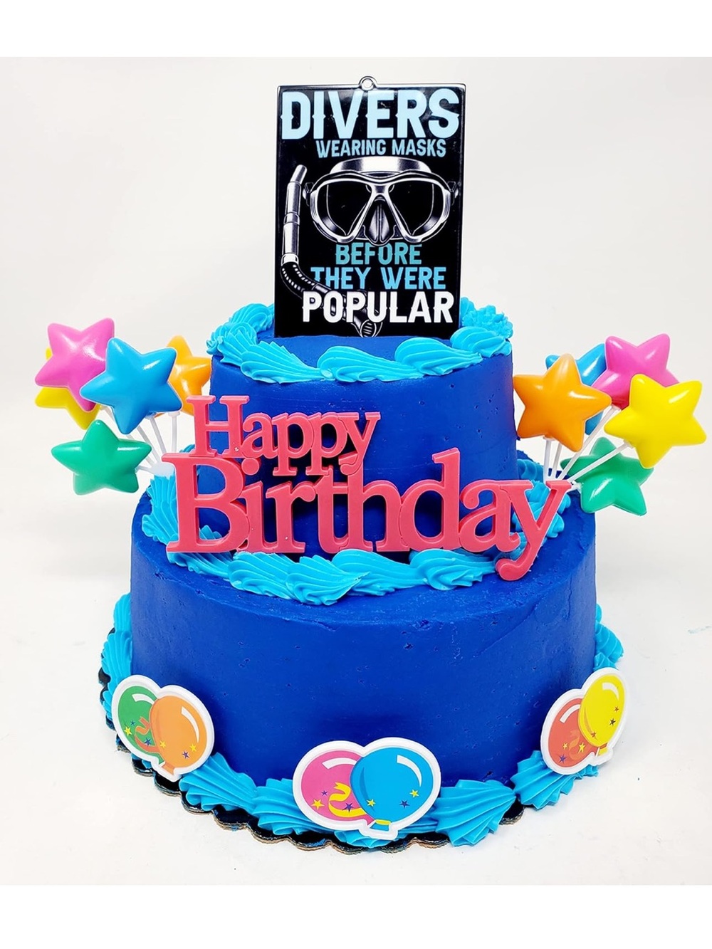 Diving Scuba 7 Piece Birthday Cake Topper Set Wearing Masks Before They Popular